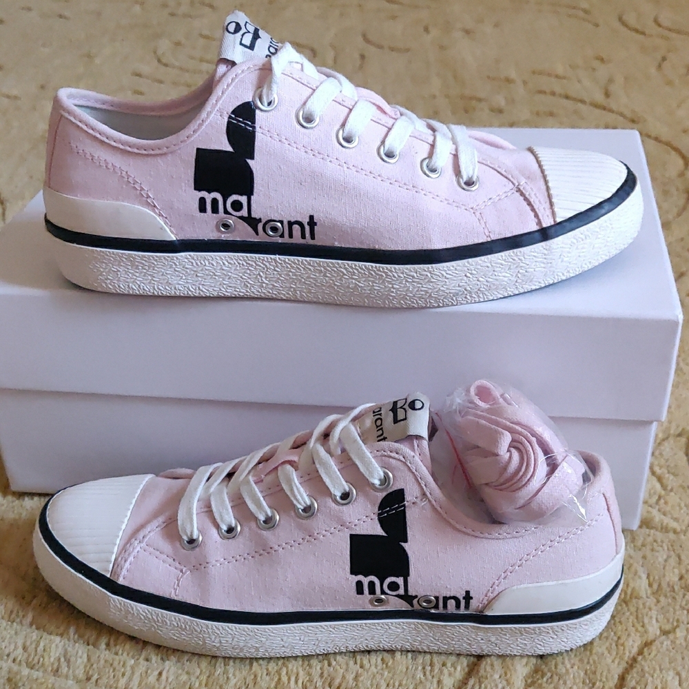 Isabel Marant Pink Canvas Sneakers